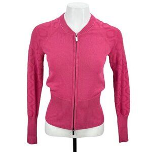 KAREN MILLEN Cardigan Zip Sweater Sz XS Pink